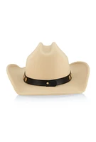 Womens Grommet Detail Cowboy Hat, Beige