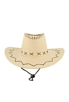 Womens Chin Strap Cowboy Hat, Beige