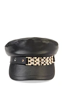 Womens Metallic Rhinestone Detail Cabbie Hat,