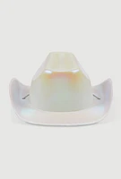 Womens Rhinestone Chin Strap Cowboy Hat, White