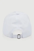 Womens Rhinestone Bow Baseball Cap, White