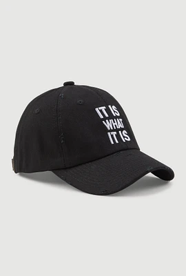 Womens It Is What It Is Baseball Cap, Black