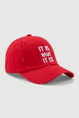 Womens It Is What It Is Baseball Cap, Red