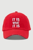 Womens It Is What It Is Baseball Cap, Red