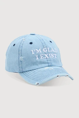 Womens Im Glad I Exist Baseball Cap,