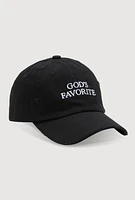 Womens Gods Favorite Baseball Cap, Black