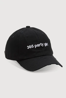 Womens 365 Party Girl Baseball Cap, Black