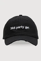Womens 365 Party Girl Baseball Cap, Black