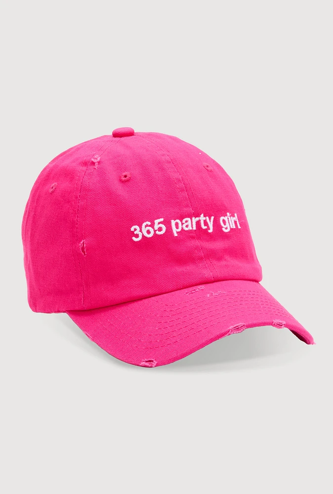 Womens 365 Party Girl Baseball Cap, Pink