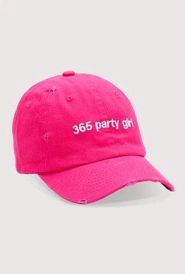 Womens 365 Party Girl Baseball Cap, Pink
