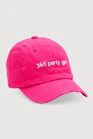 Womens 365 Party Girl Baseball Cap, Pink