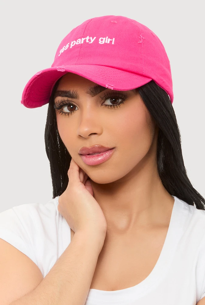 Womens 365 Party Girl Baseball Cap, Pink