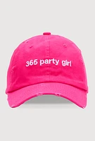Womens 365 Party Girl Baseball Cap, Pink