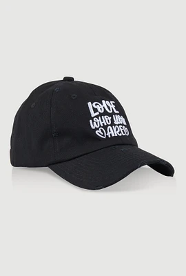 Womens Love Who You Are Baseball Cap, Black