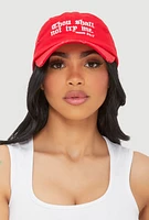 Womens Thou Shall Not Try Me Baseball Cap, Red