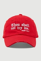 Womens Thou Shall Not Try Me Baseball Cap, Red