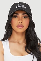 Womens Life Is Fantastic Baseball Cap, Black