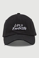 Womens Life Is Fantastic Baseball Cap, Black