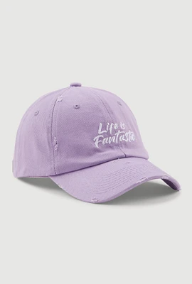 Womens Life Is Fantastic Baseball Cap, Purple