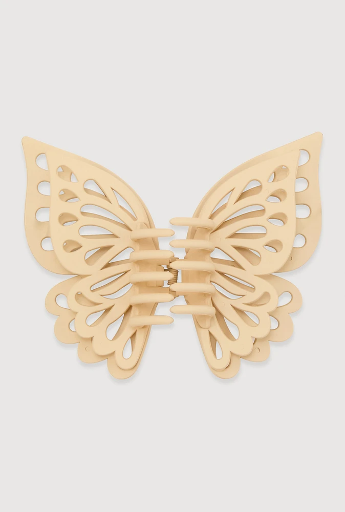 Womens Butterfly Claw Hair Clip, Beige