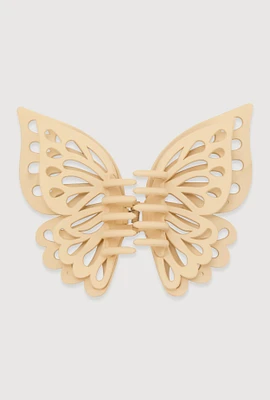 Womens Butterfly Claw Hair Clip, Beige