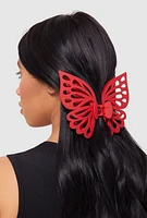 Womens Butterfly Claw Hair Clip, Red