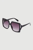 Womens Side Cutout Ombre Lens Sunglasses, Black