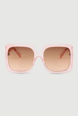 Womens Side Cutout Ombre Lens Sunglasses, Pink