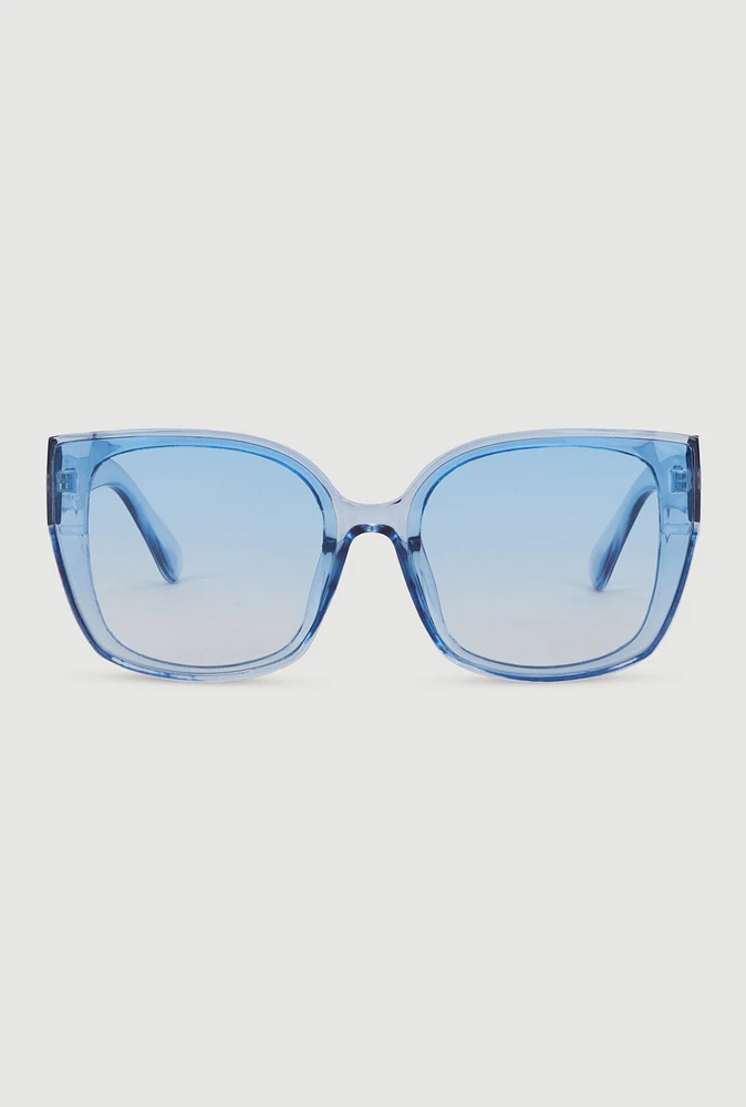 Womens Gradient Lens Sunglasses, Blue