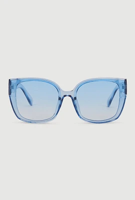 Womens Gradient Lens Sunglasses, Blue