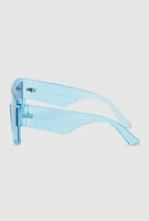 Womens Ombre Lens Shield Sunglasses, Blue