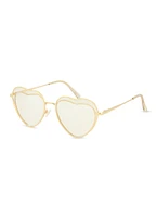 Womens Heart Shape Sunglasses, Gold
