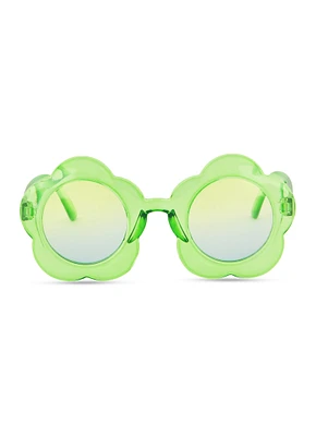 Womens Daisy Frame Ombre Lens Sunglasses, Green