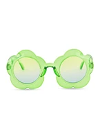 Womens Daisy Frame Ombre Lens Sunglasses, Green