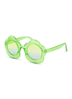 Womens Daisy Frame Ombre Lens Sunglasses, Green