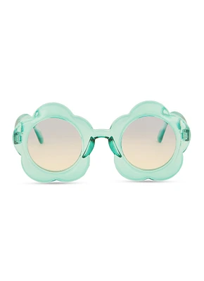Womens Daisy Frame Ombre Lens Sunglasses, Blue