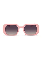 Womens Ombre Lens Rhinestone Arm Detail Sunglasses, Pink