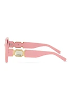 Womens Ombre Lens Rhinestone Arm Detail Sunglasses, Pink