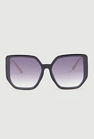 Womens Cut Out Detail Ombre Sunglasses, Black