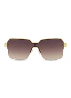 Womens Metallic Detail Ombre Lens Sunglasses, White