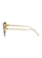 Womens Metallic Detail Ombre Lens Sunglasses, White