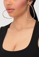 Womens Heart Stud and Hoop Earrings Set of 6, Silver