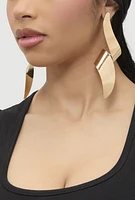 Womens Chunky Metallic Spiral Drop Earrings, Gold