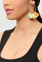 Womens Petal Sequin Hoop Earrings, Multi