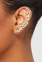 Womens Cubic Zirconia Ear Climber Earrings,