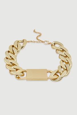 Womens Oversized Chunky Chain Necklace, Gold