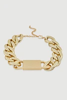 Womens Oversized Chunky Chain Necklace, Gold