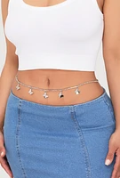 Womens Butterfly Belly Chain, Silver