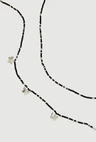 Womens Butterfly Beaded Belly Chain 2 Pack, Black