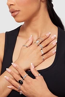 Womens Gemstone Cubic Zirconia Assorted Rings Set of 12, Silver